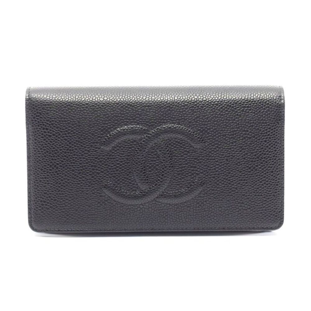 Chanel Caviar Skin Coco Mark Bifold Wallet